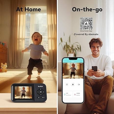 Baby Monitor with Camera and Audio, Video Baby Monitor WiFi Night Vision, 2.8" LCD Screen Baby Camera VOX Mode Alarm and 1200ft Long Range