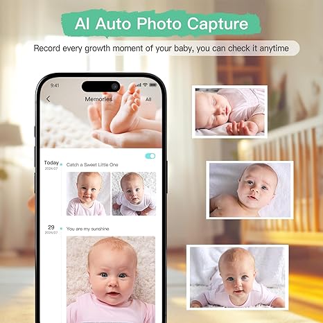 1080p Smart AI 2 Camera Video Baby Monitor,WiFi Switch,2.8" inch Display or WiFi Remote Access,Night Vision,1500ft Long Range,2-Way Talk,Sound Alert,Temperature Sensor,Lullabies Feeding Remind