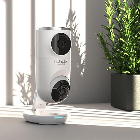 HUBBLE CONNECTED Nursery Pal Dual Vision Smart Camera Wi-Fi Enabled Baby Monitor with AI Motion Tracking, Plus Preloaded Soothing Sounds, Lullabies, and Stories, White